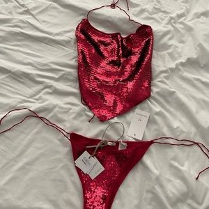 Oséree Bandana Sequin Embellished Bikini Set